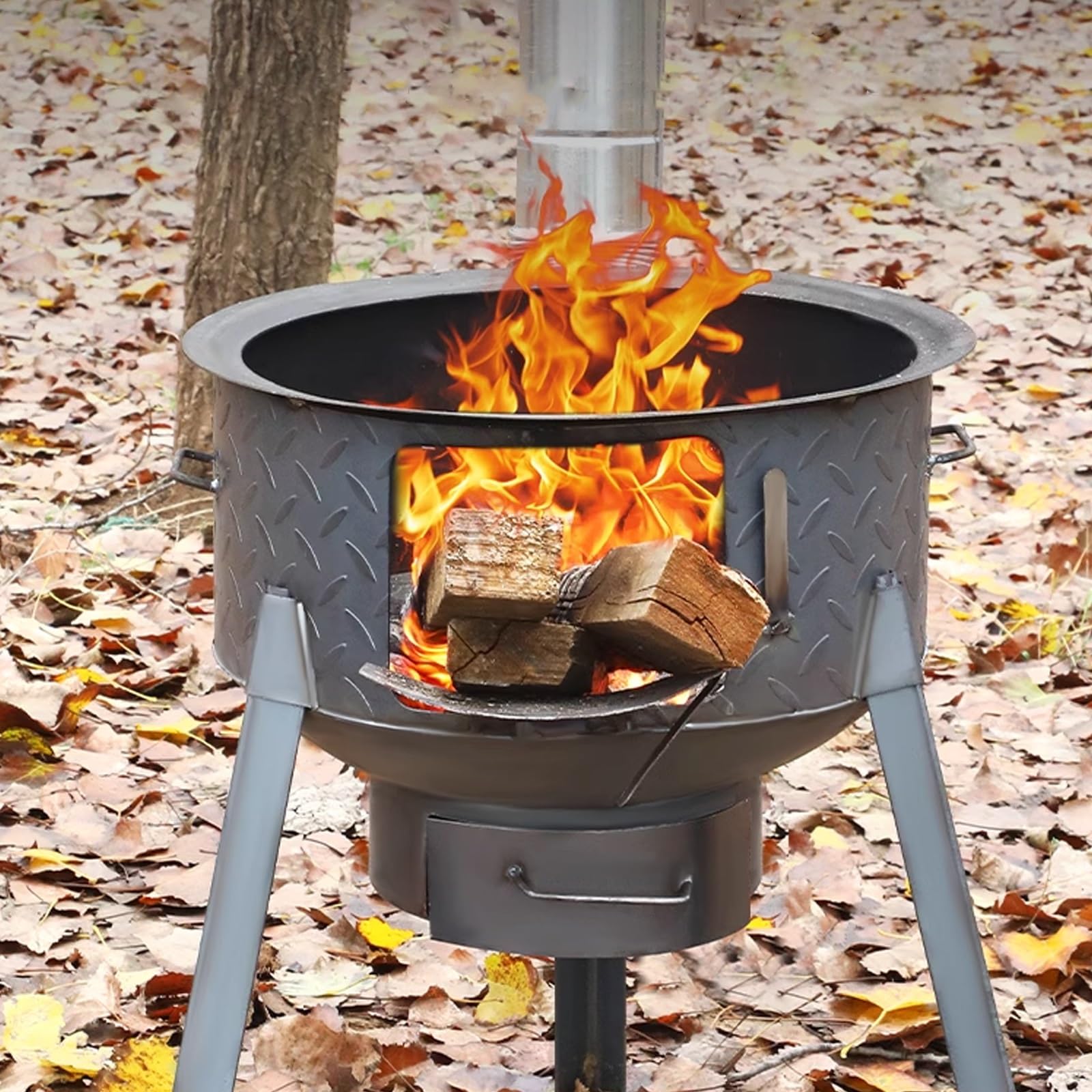 Poêle à bois portable compact pour la cuisine de camping et le chauffage
