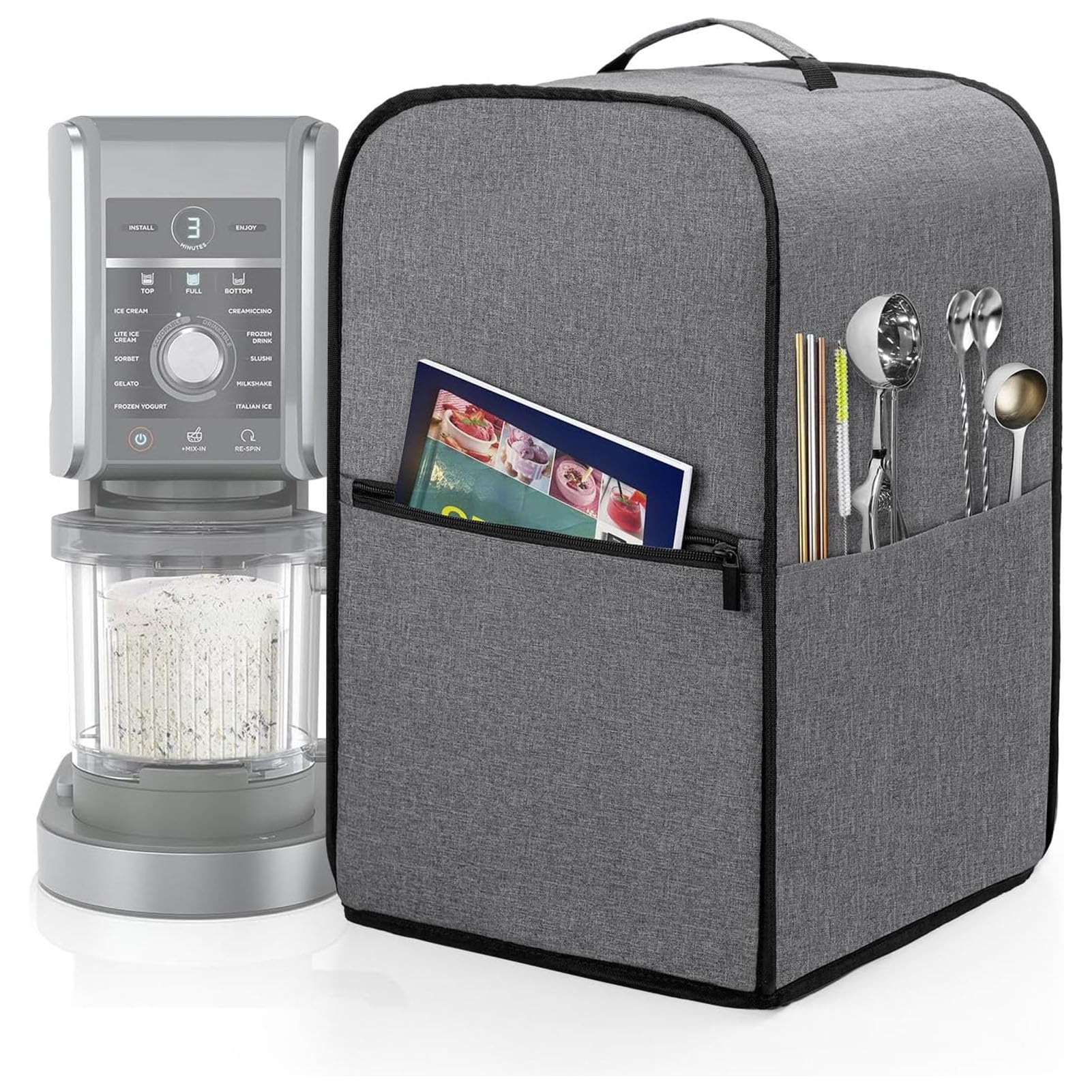 Dust Cover for Ice Cream Maker, Waterproof Storage Bag Compatible with Ninja Creami Ice Cream Maker NC501UK, Ninja Ice Cream Machine Accessories, 43 x 33 x 23 cm (NC501)