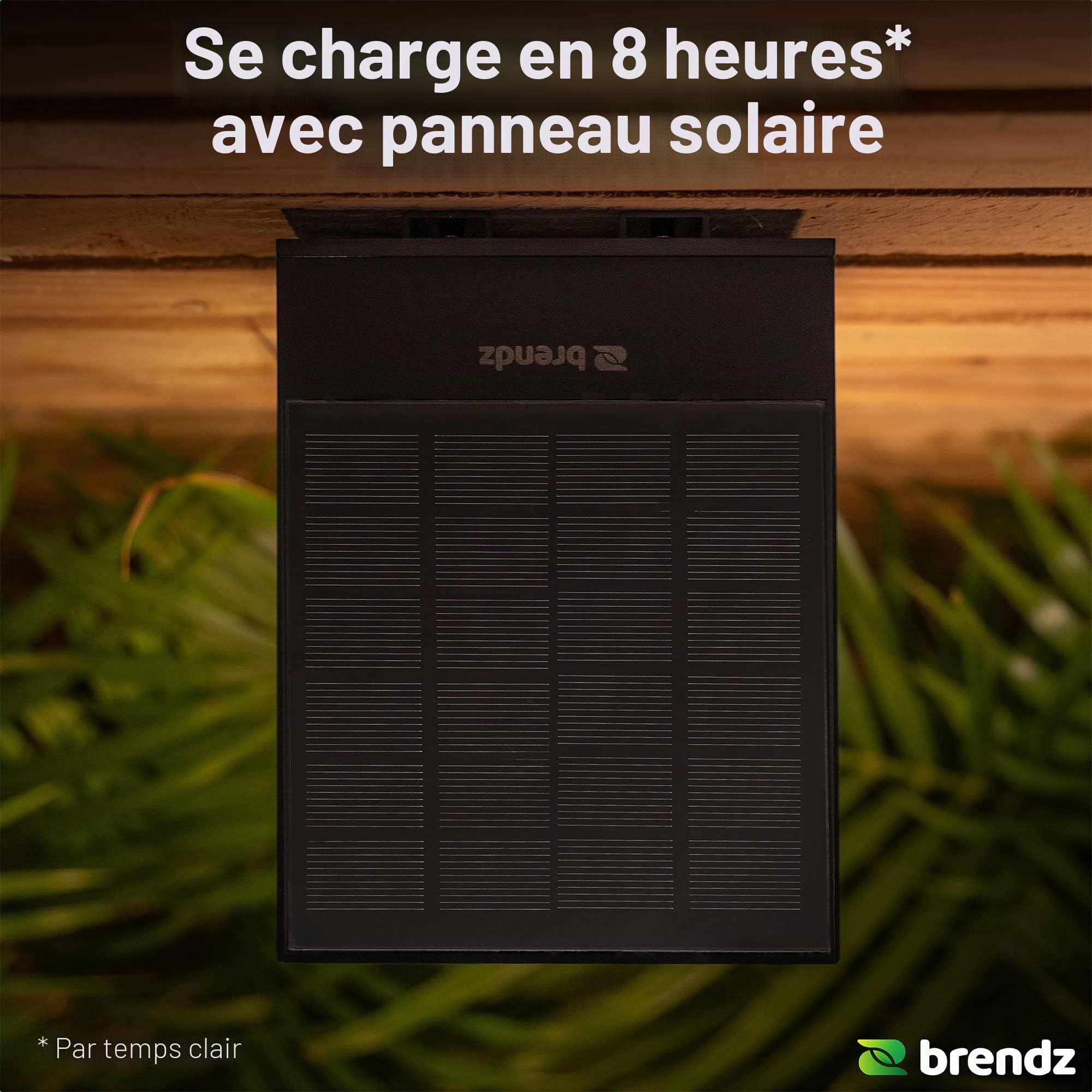 Brendz Applique murale exterieur solaire, Detecteur de mouvement, Lampe solaire exterieur, 600 Lumens, blanc chaud 3000k, Imperméable IP44, Eclairage exterieur solaire avec 3 Modes de Lumière, (2 pcs)