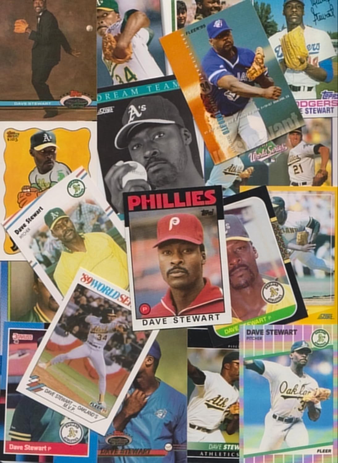 Dave Stewart / 100 Different Baseball Cards featuring Dave Stewart