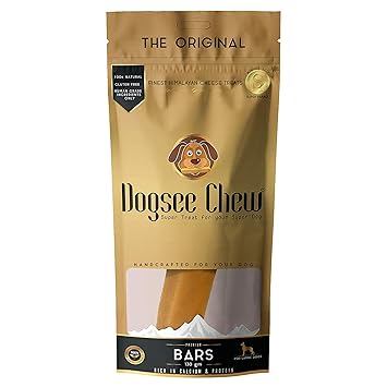 Dogsee Chew Bars, 100% Natural Himalayan Cheese Based Dental Chews for Dogs (Large Bars Pack of 1)