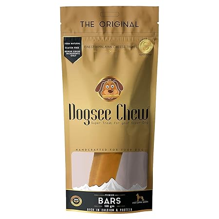 Dogsee Chew Bars, 100% Natural Himalayan Cheese Based Dental Chews for Dogs (Large Bars Pack of 1)
