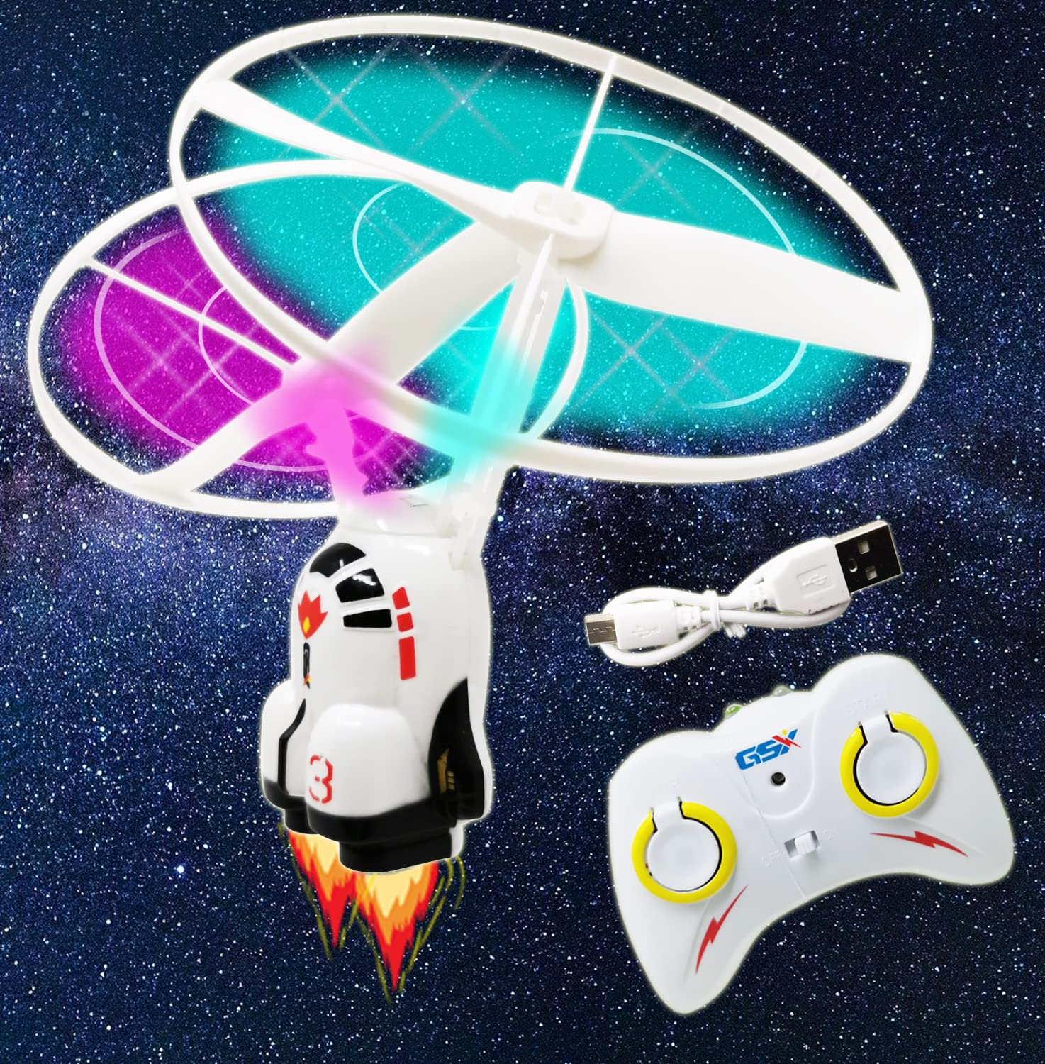 UFO-Drohne Mit LED-Leuchten - Handgesteuertes Flugspielzeug Für Kinder