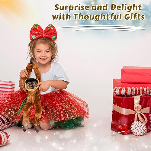 Miniatura 6 de Forest & Twelfth Juguetes de animales colgantes de lémur con cuello para niños, juguetes de peluche para niños, animales de peluche para niños,