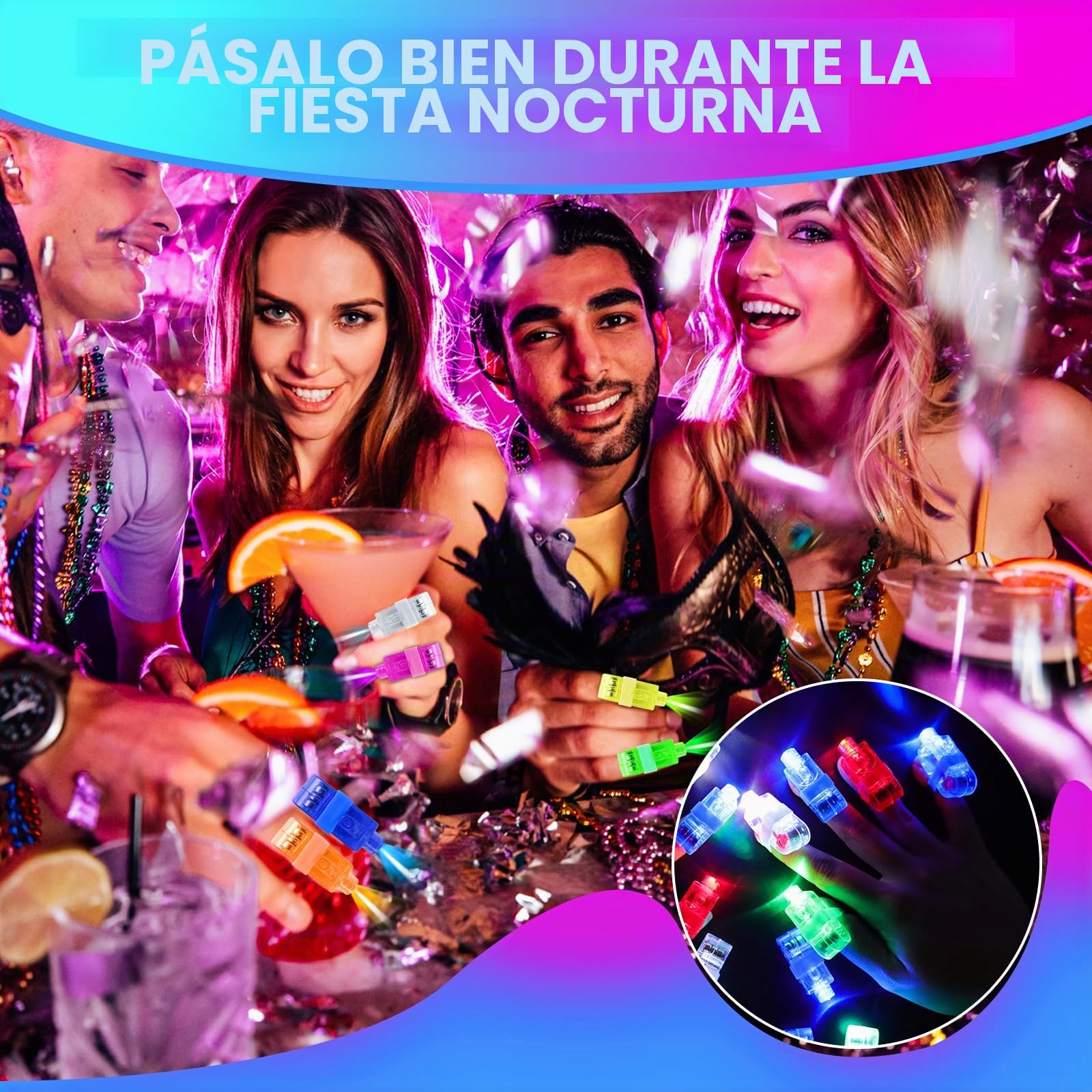 Juego De 40 Luces Led Para Dedos, Luz Led Multicolor, Anillo De Dedo, Linternas Led Para Colocar En Los Dedos, Linterna Para NiñOs, Para Fiestas, Bailes, Discotecas