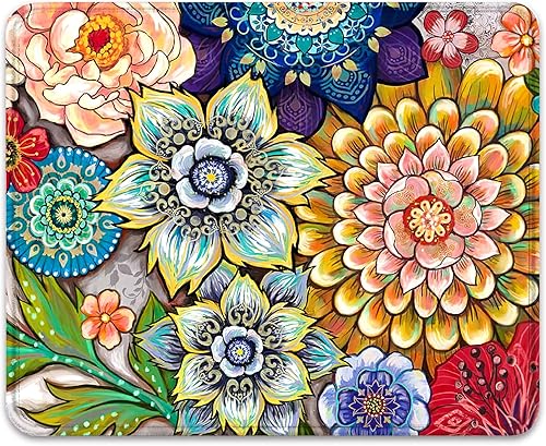 BOSOBO Alfombrilla de mouse cuadrada de goma antideslizante para juegos, textura premium e impermeable con bordes cosidos, bonitas alfombrillas de