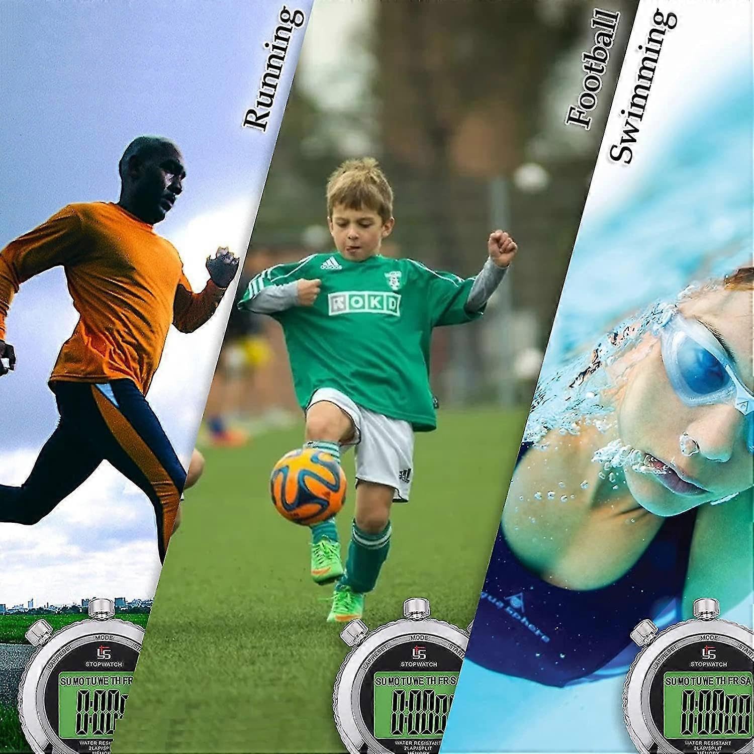 Cronometro con fischietto, professionale, 2 memoria, cronometro con funzione mute e luce per lo sport