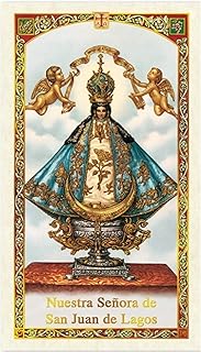 Gifts by Lulee, LLC Nuestra Senora de San Juan de Los Lagos Medalla de Plata Bendecida por Su Santidad con o sin Tarjeta de Rezo su ElecciÃ³n (Medal+Card)