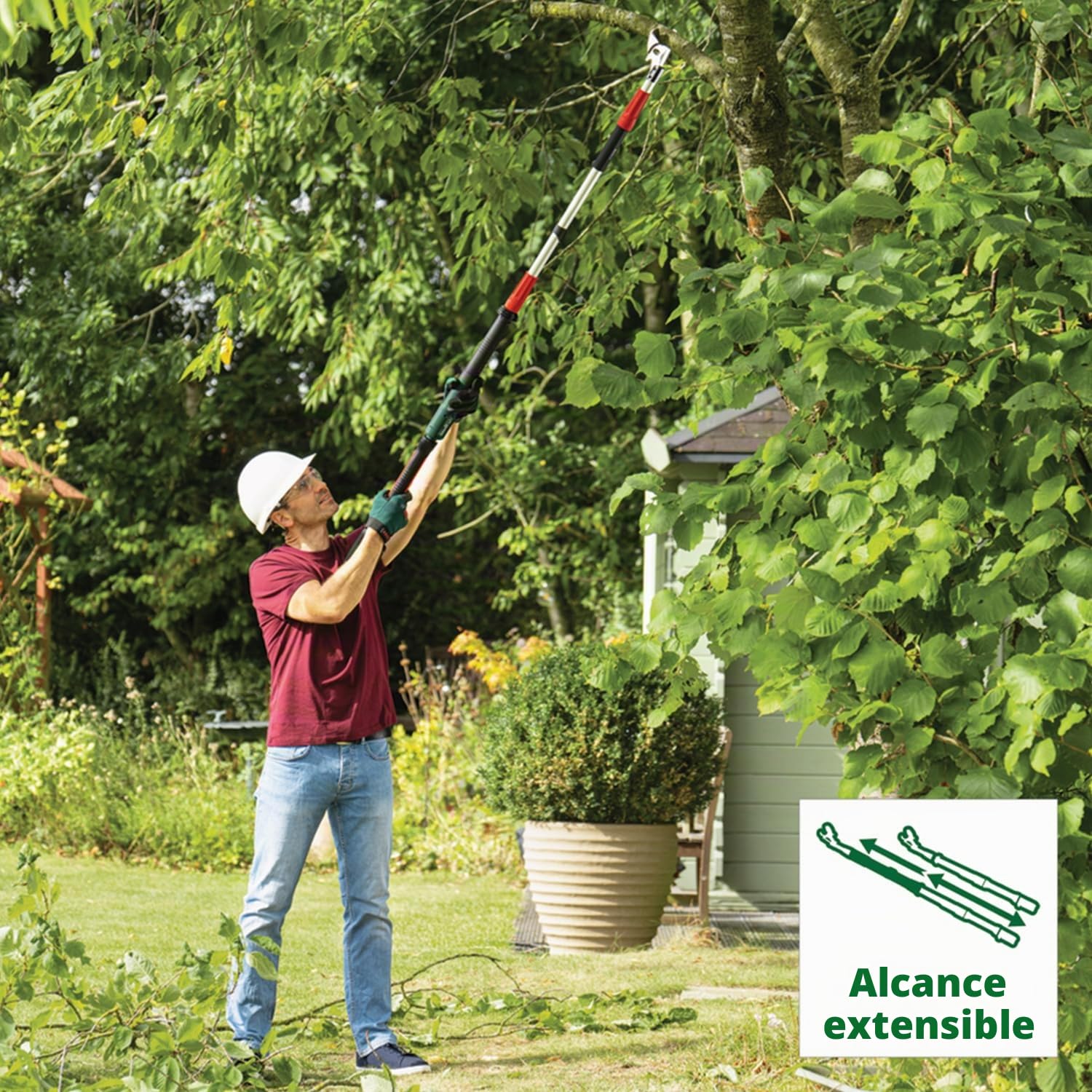 Bosch bastón telescópico para podadora a batería AdvancedPrune 18V-45 (aumenta la altura de la herramienta de 1,2 m a 1,8 m)