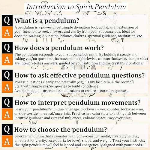 Miniatura 2 de TUMBELLUWA - Péndulo de punta de cristal facetado para reiki para radiestesia de adivinación, piedras de cuarzo hexagonal curativas, péndulo