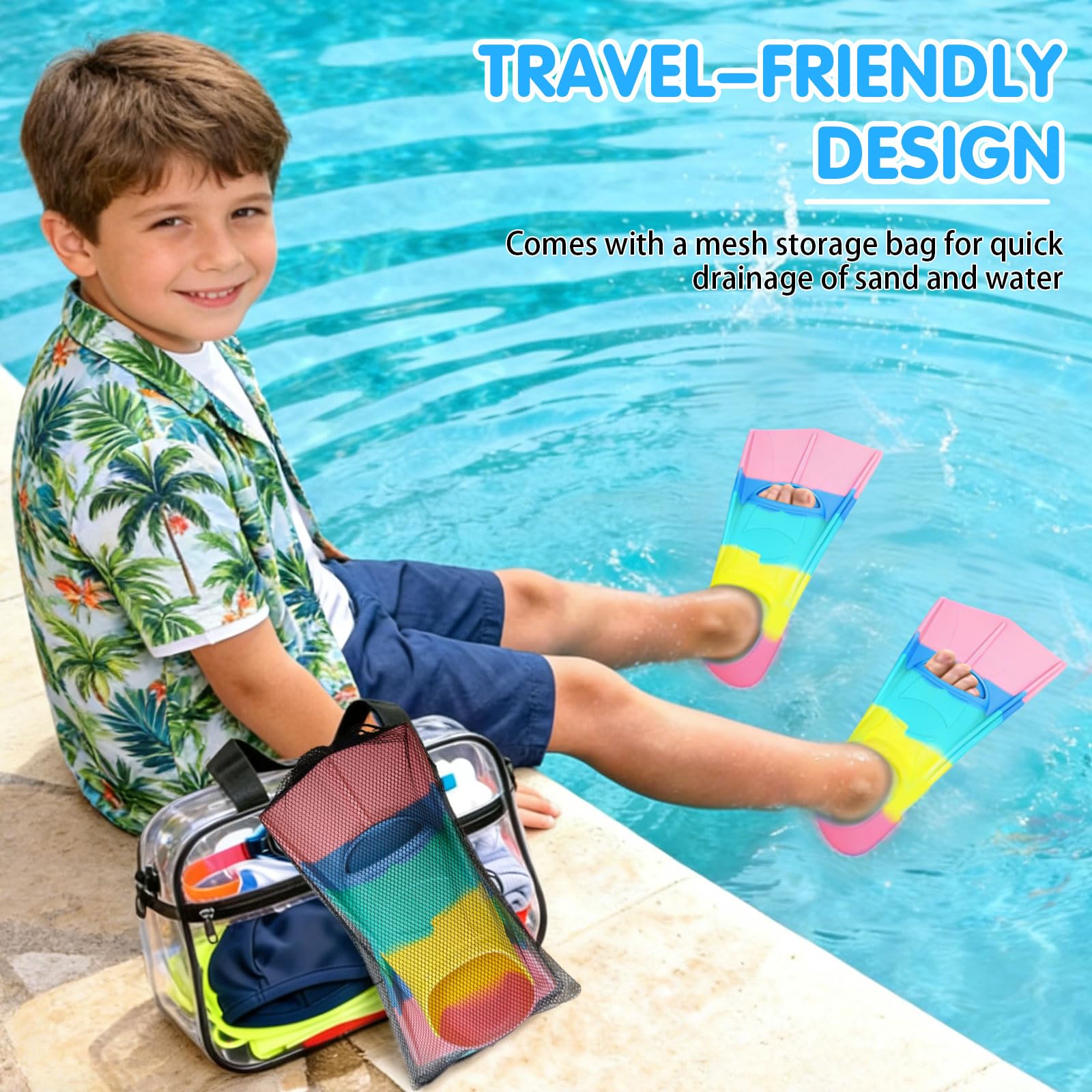 Aletas de natación, aletas cortas para niños, 100% silicona, aletas de entrenamiento para adultos, aletas cortas para aletas unisex, buceo para principiantes, suaves y cómodas