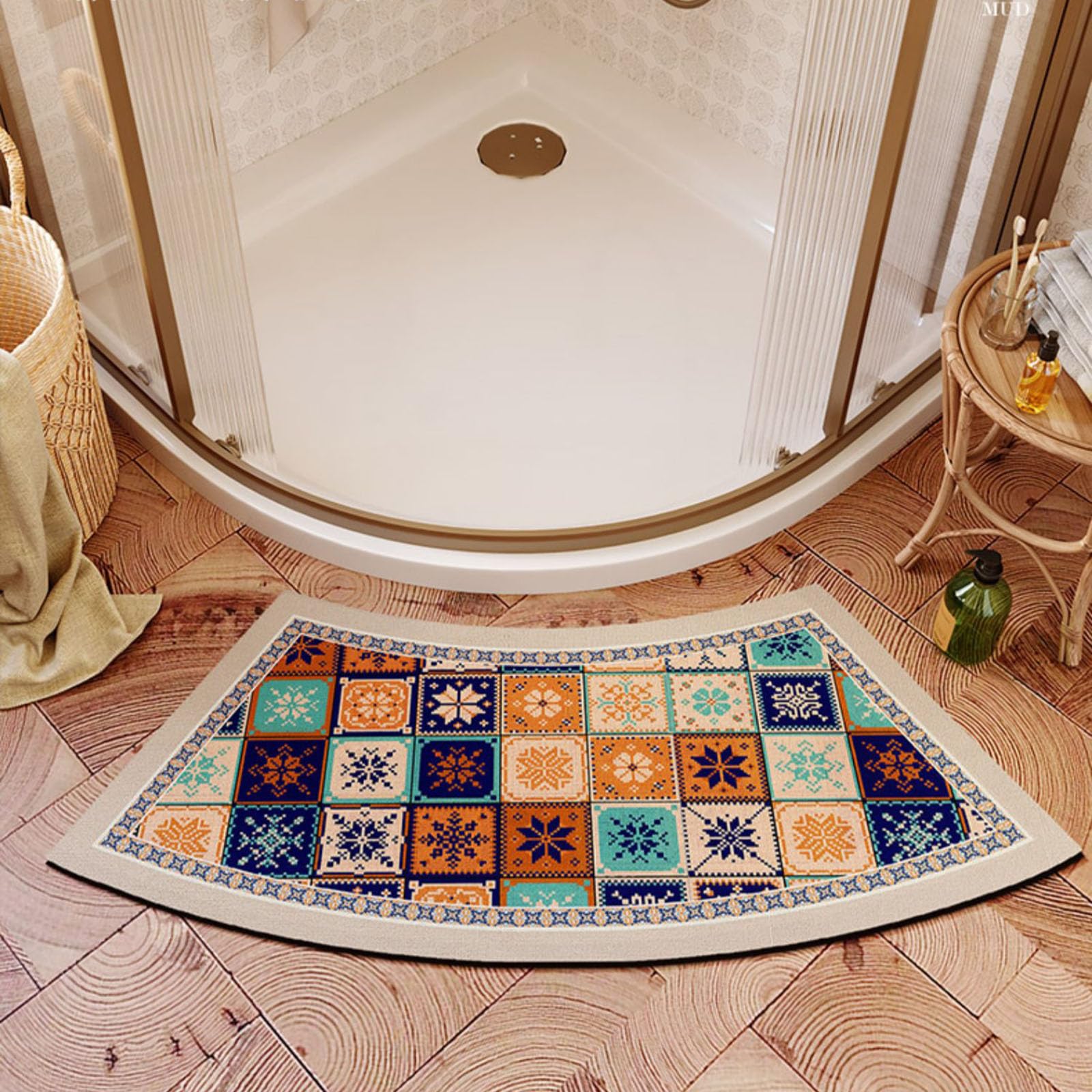 Round Shower Bath Mat Curved Shower Mat For Round & Corner Showers ...