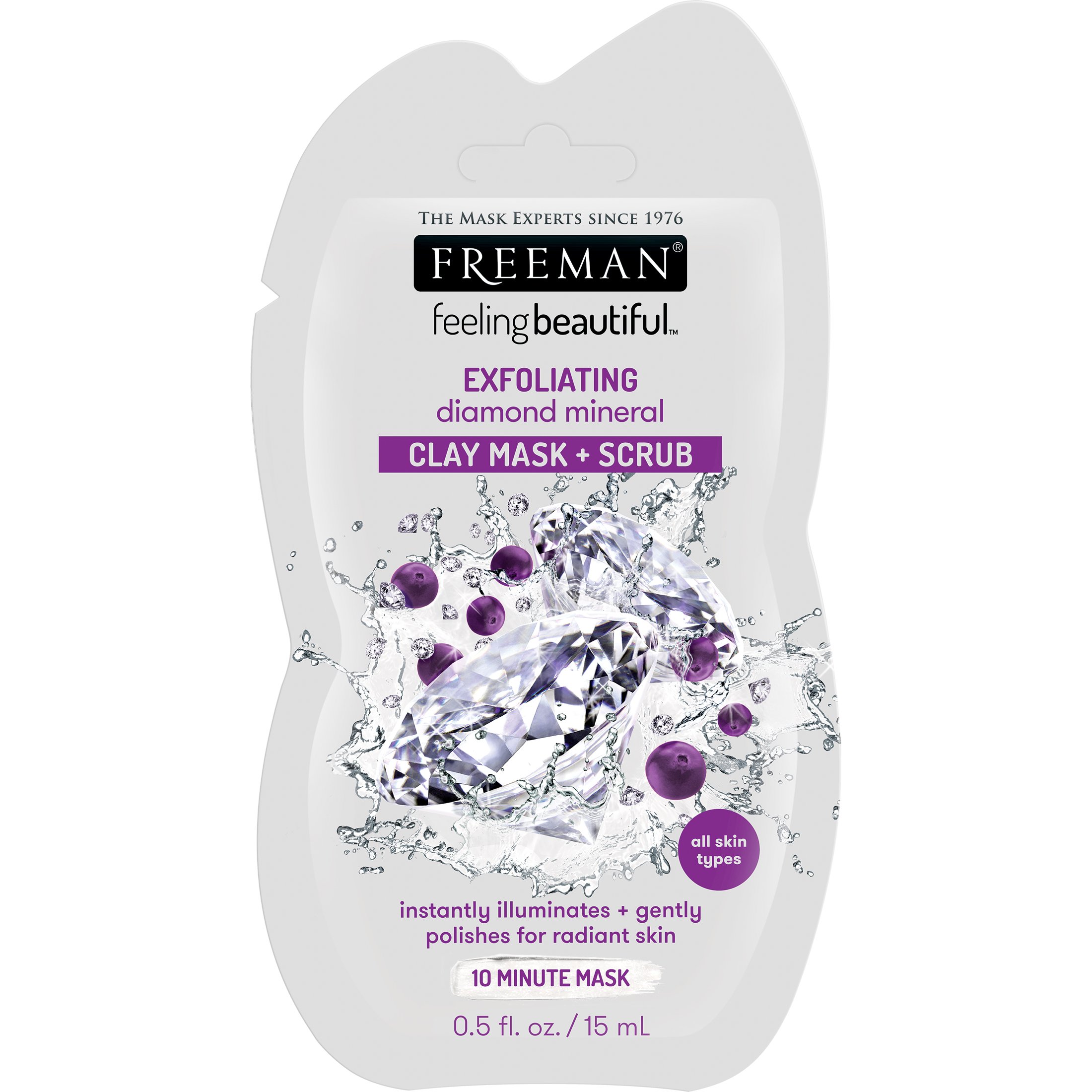 Freeman Diamond Mineral Rinse Mask, Travel Size 0.5 Fl Oz