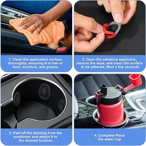 Miniatura 7 de 8 portavasos para automóvil, antivibración, estabilizadores de botellas de silicona con autoadhesivo, insertos de portavasos imprescindibles para