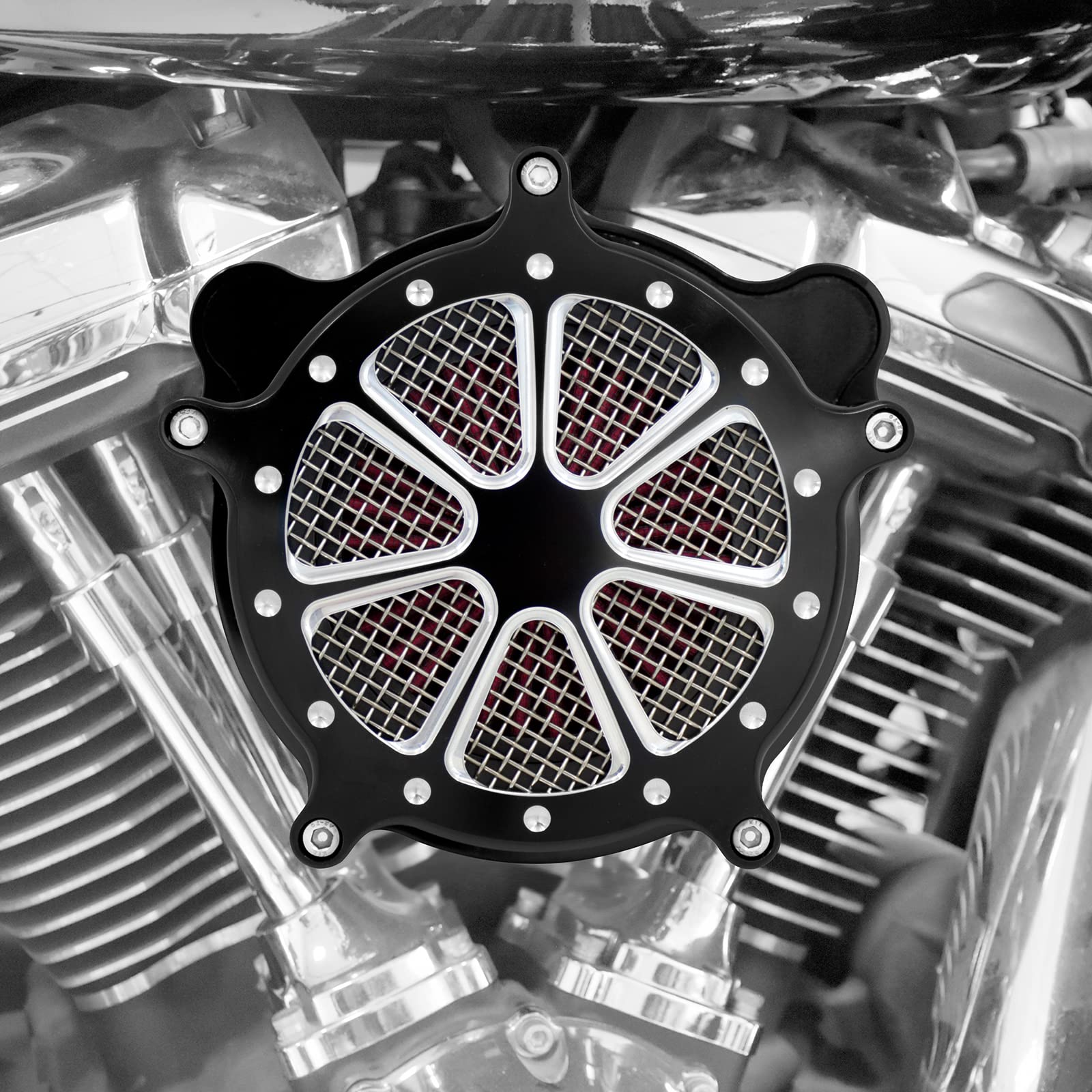 Filtro aria CNC Filtro Aria Filtro Aspirazione Filtro Filtro Aria Filtro Elemento Filtro Adatto Per Harley Touring Softail Dyna 2000-2017 Nero