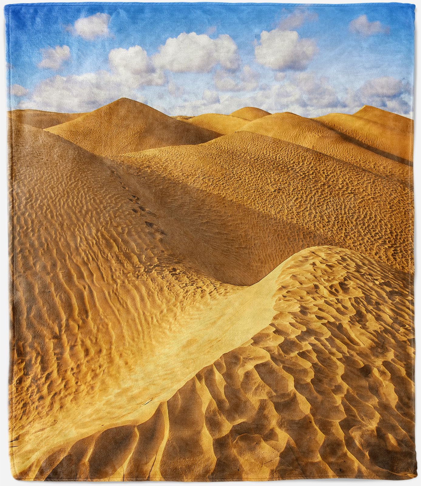 ANHOPE Desert Blanket Soft Lightweight Flannel Fleece Blanket for Bed Sofa Couch Nature Yellow Sand Scenery Print Pattern All Season Decorative Throw for Baby Kids Toddler 100 x 130 cm — image 1