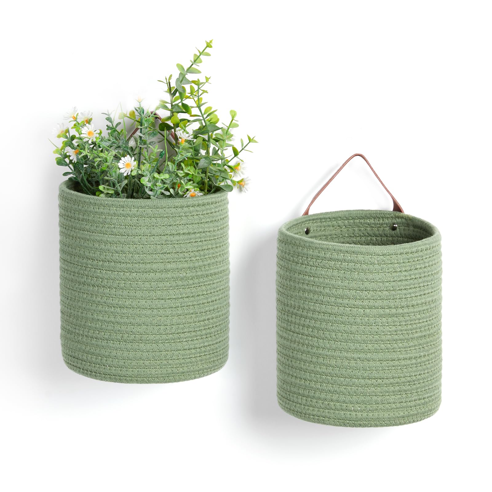 Amazon.com - DULLEMELO Hanging Basket with Handle, Set of 2 Small