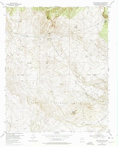 Loma Machete NM topo, escala 124000, 7.5 X 7.5 Minuto, Histórico, 1954, Actualizado en 1975, 27 x 22.1 in