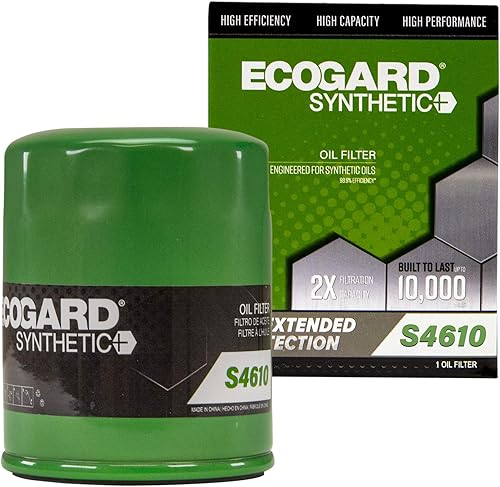 ECOGARD S4610 Filtro de aceite de motor giratorio prémium para aceite sintético compatible con Honda Accord 2.4L 2003-2017, CR-V 2.4L 2002-2019,