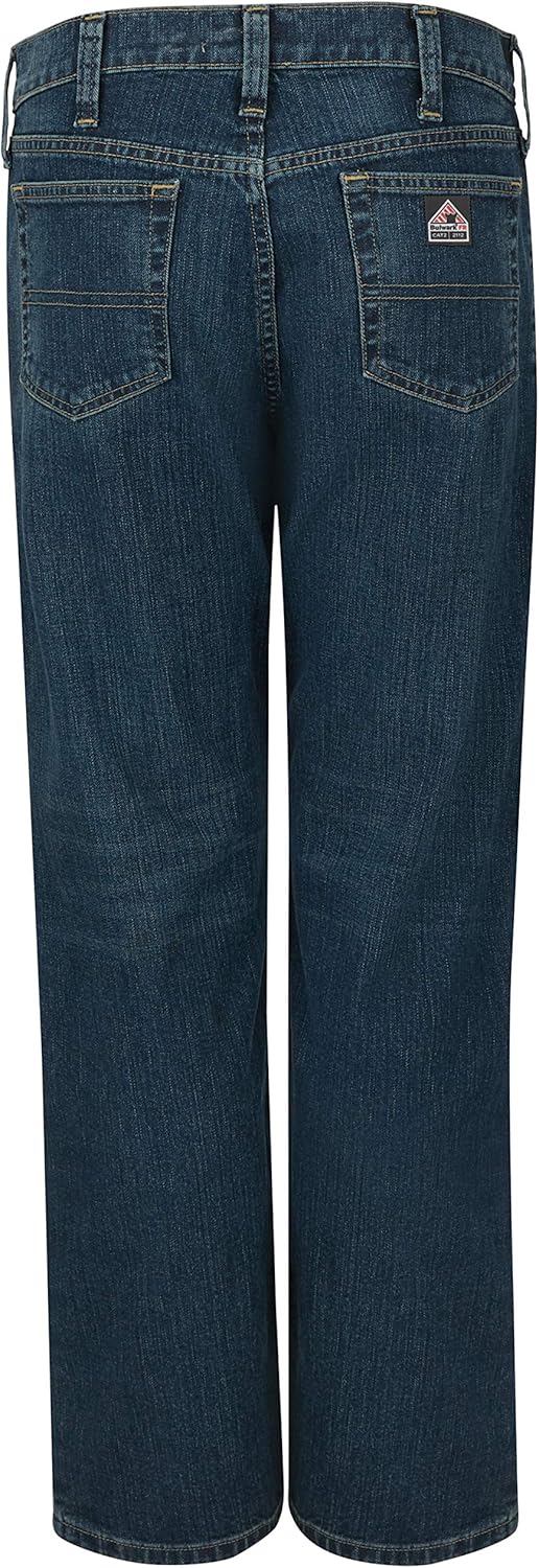 Bulwark FR Men's Straight Fit Jean with Stretch with Insect Shield, Sanded Denim, 38 30 - Image 2