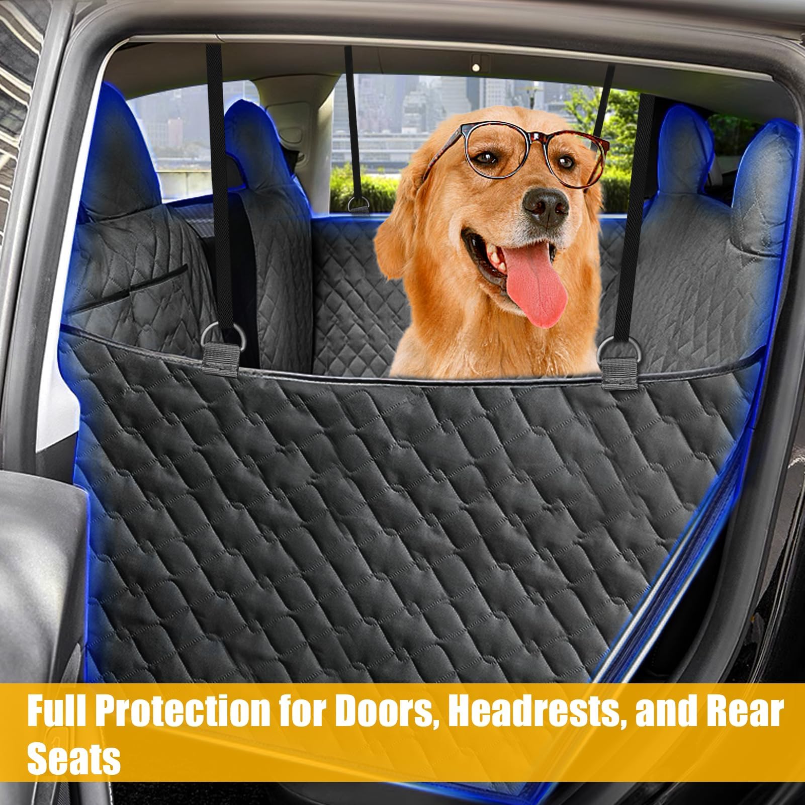 TTCR-II Kompatibel mit Autoschondecke Hund Rücksitz Tesla Model 3 Y S 2018-2023 Wasserdicht & Kratzfest Hundedecke Auto Rückbank für Seitenschutz & Sichtfenster Model 3 Y Autoschondecke Hundedecke