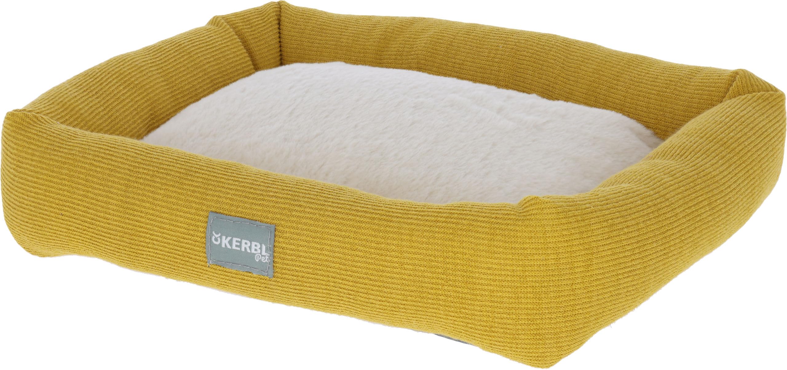 Kerbl Pet Cuddly Bed for Small Animals, White/Yellow, 36 x 32 x 7 cm