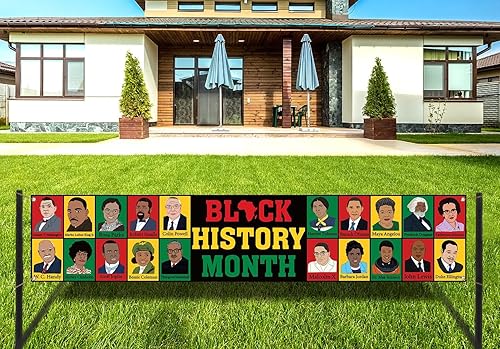 Miniatura 4 de Cartel de valla del mes de la historia negra Afro Afro Americano Febrero Festival Fiesta Photo Booth telón de fondo decoración al aire libre