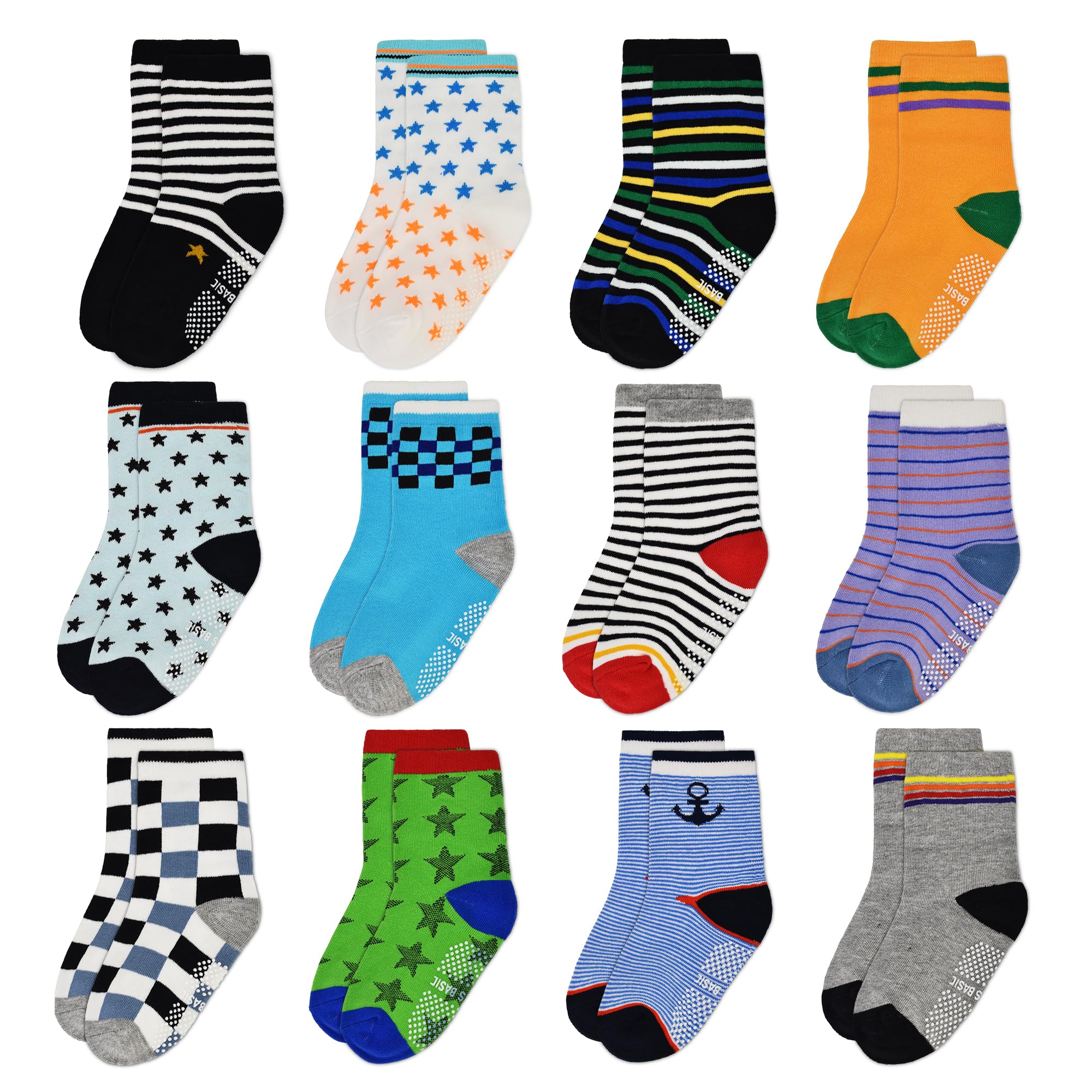 ELUTONG Toddler Baby Grip Socks-Cute Kid's Non Slip Socks-12 Pairs Of Baby’s Socks Suitable Baby Kids Aged 1-7 Years — view 12