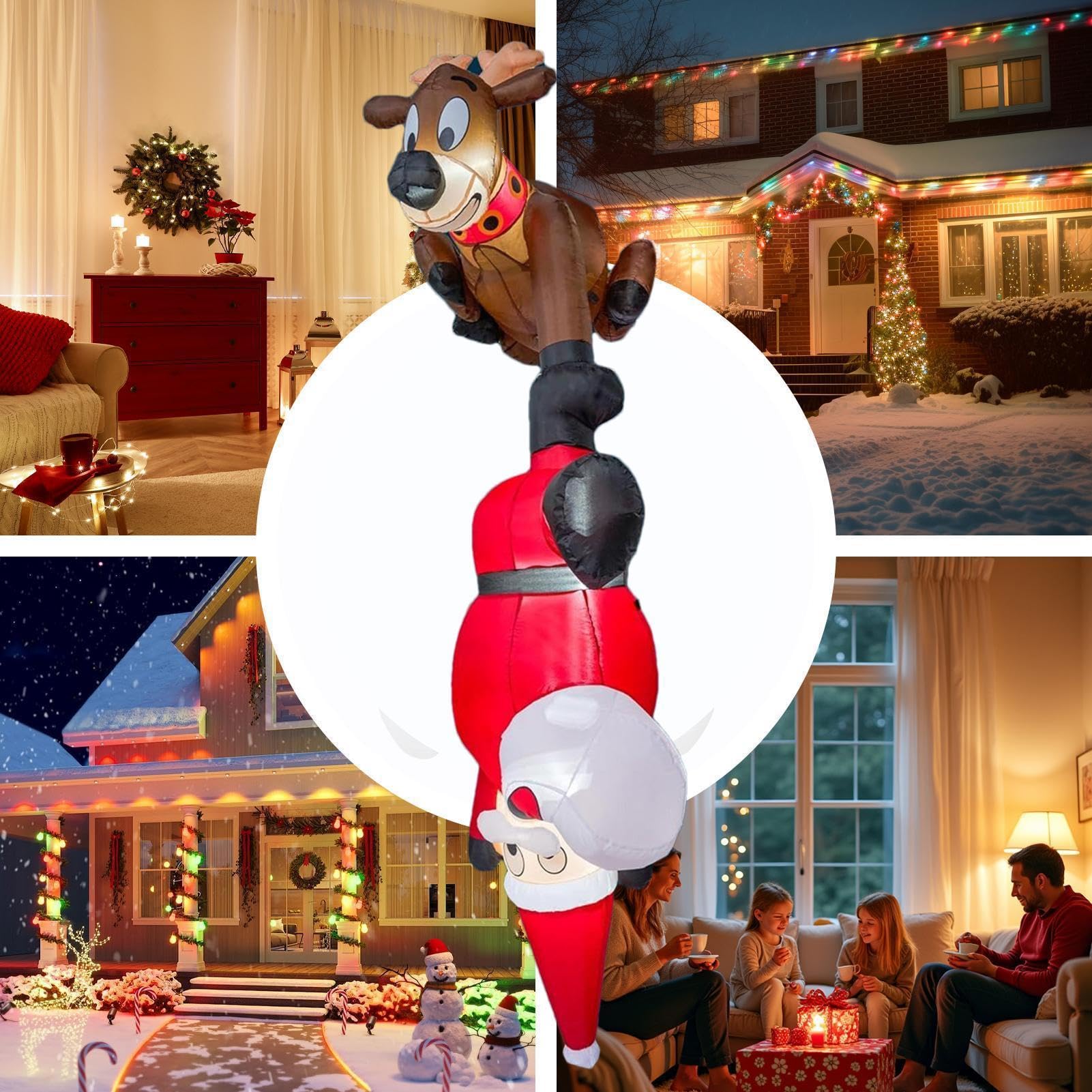 Generisch Aufblasbarer Weihnachtsmann LED-, große lustige Deko-Figuren