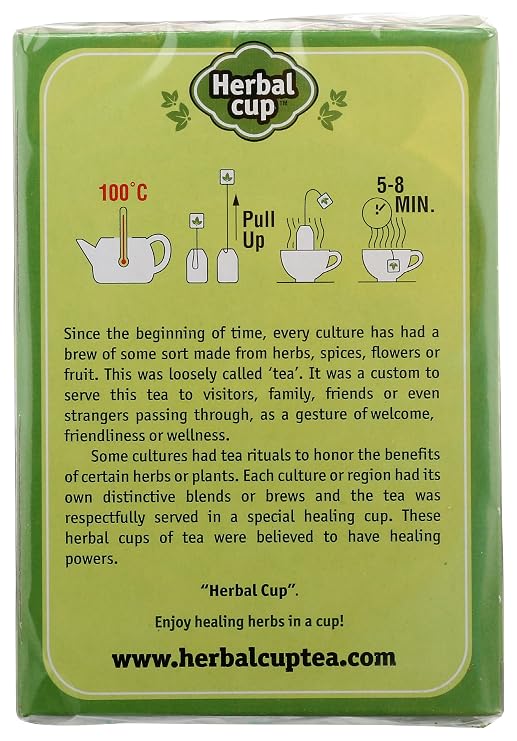 Herbal Cup Ayurveda Moringa Tea, Organic Turmeric, No Caffeine Herbal Teas (16 Count, Pack of 1)