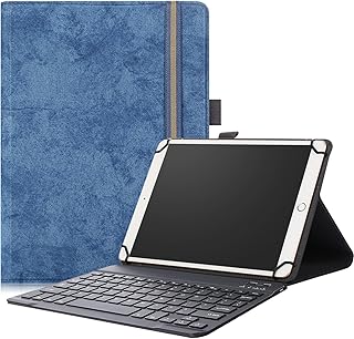 ARROWS Tab Q508/SE/ Q508/SB ケース ARROWS Tab Q508/SE/ Q508/SB キーボード Pokaas タブレットケース スタンド機能 Bluetoothキーボード ワイヤレスキーボードカバー ペン収納可能 四隅固定 角度調整可 9-11インチタブレットに対応 (ブルー)