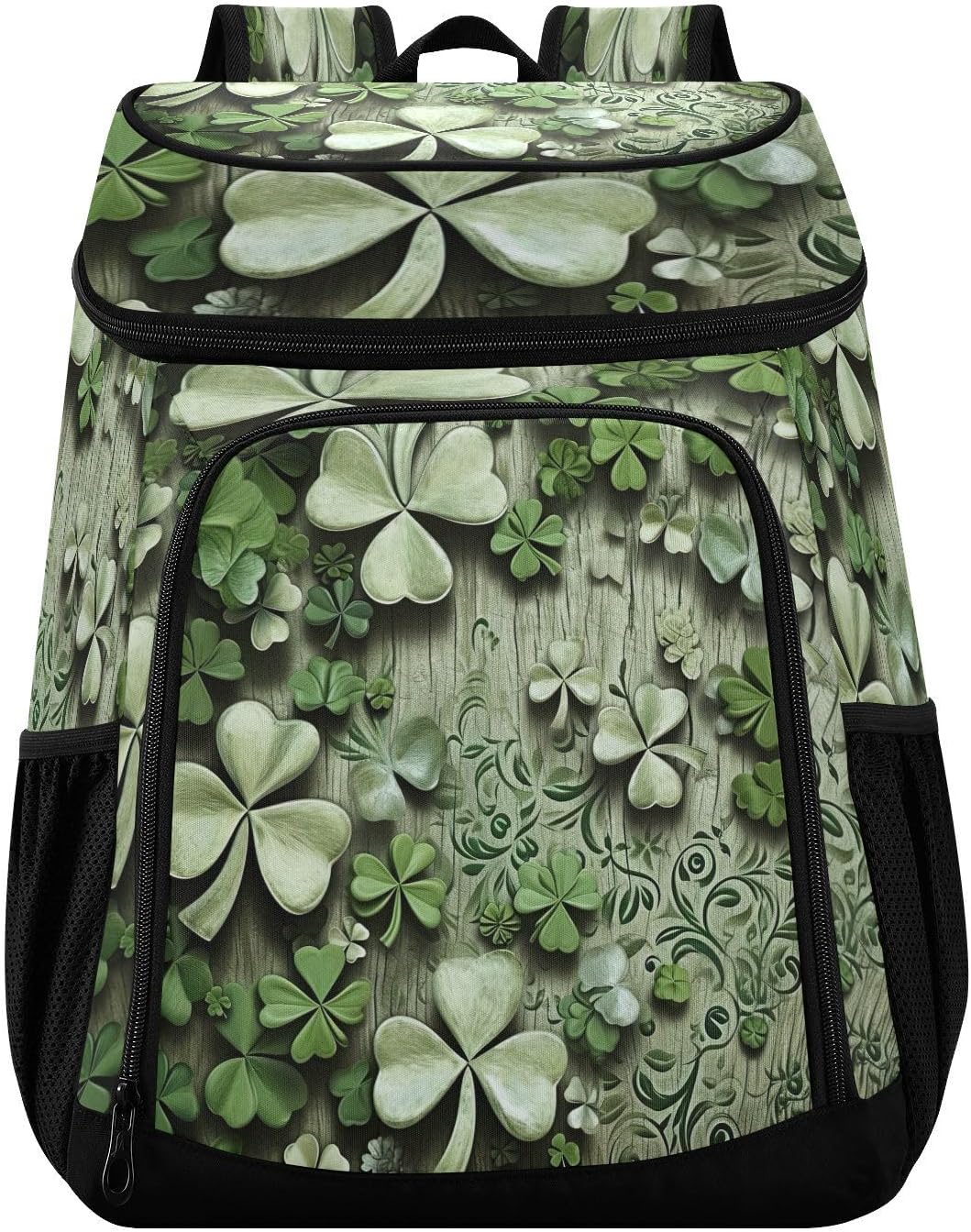 Four-Leaf Clover Walls Cooler Backpack 36 Cans Leakproof Waterproof Backpack Cooler Bag Beach Accessories Travel Camping Fishing Backpack for Women Men