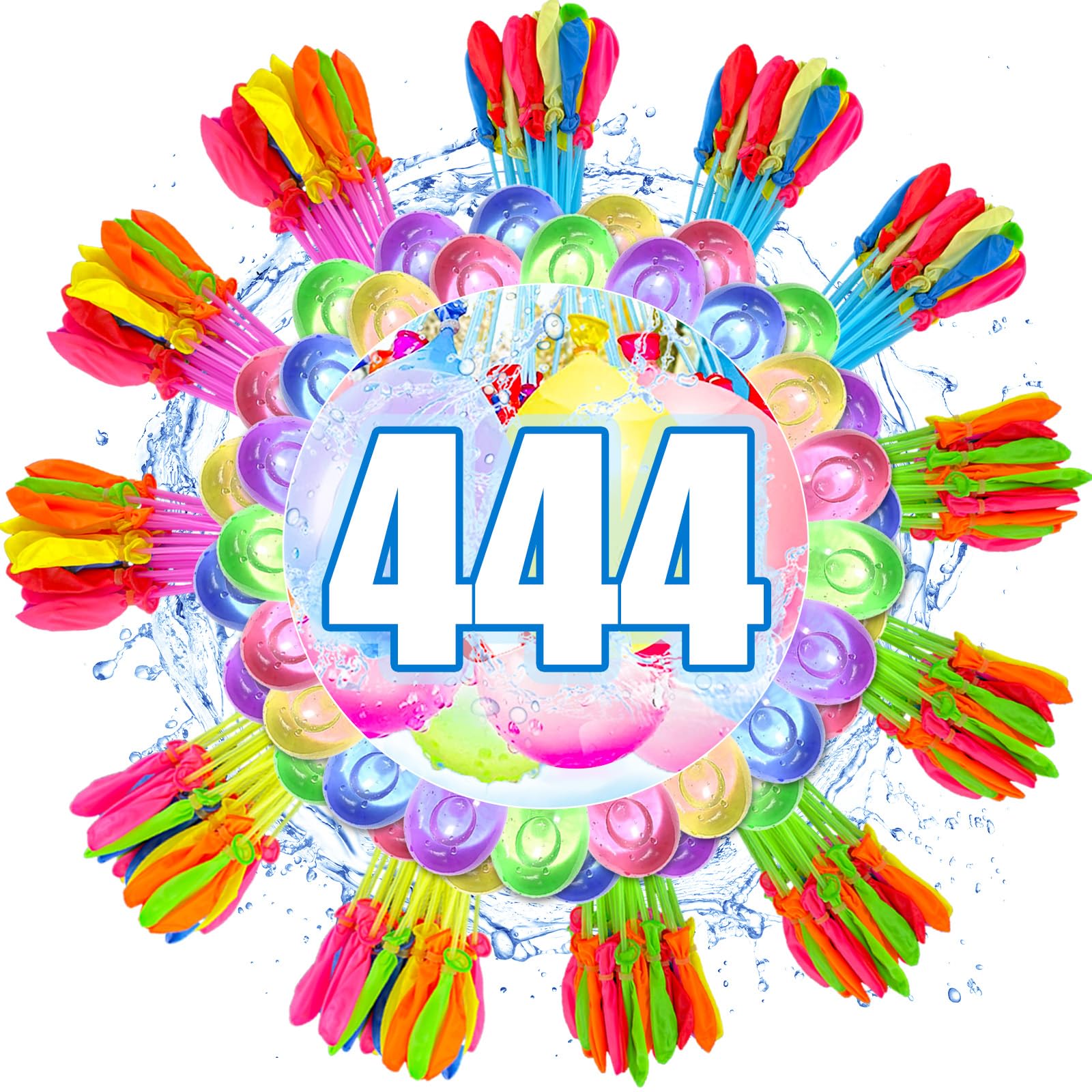 444 PCS Water Balloons Self Sealing, 10 Second Quick-Fill Water Bombs, Outdoor Summer Pool Party Toys for Garden Beach, Water Toy