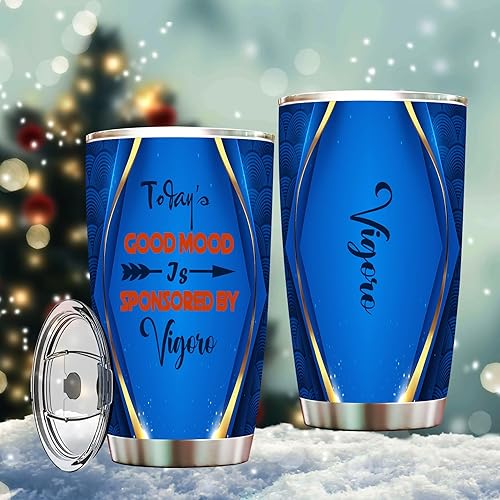 Miniatura 5 de Vigoro - Vaso de acero inoxidable de 20 onzas con tapa, amante de Vigoro, decoraciones de fiesta de Vigoro, regalos para hombres y mujeres