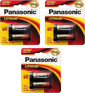 3x Panasonic 6V 2CR5 Photo Lithium Battery Replaces DL345, DL345A, EL2CR5, 2R5 Fits Sigma: SIGMA SA-300, SIGMA SA-5 Yashica: 200 AF, 270AF, 300 AF, SAMURAI 230 AF, T2, T3, YASHICA 300 AF