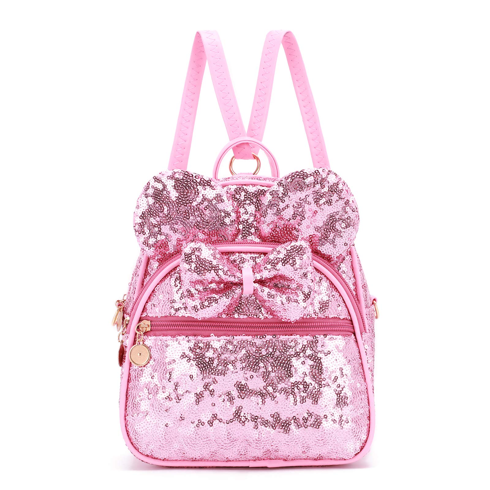 Girls Bowknot Mini Backpack Mouse Ear Polka Dot Convertible Shoulder Purse
