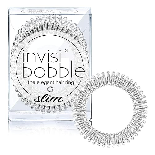 invisibobble SLIM - Lazos para el cabello en espiral sin rastro, cromo dulce cromado, fuerte agarre elástico, accesorios para el cabello para