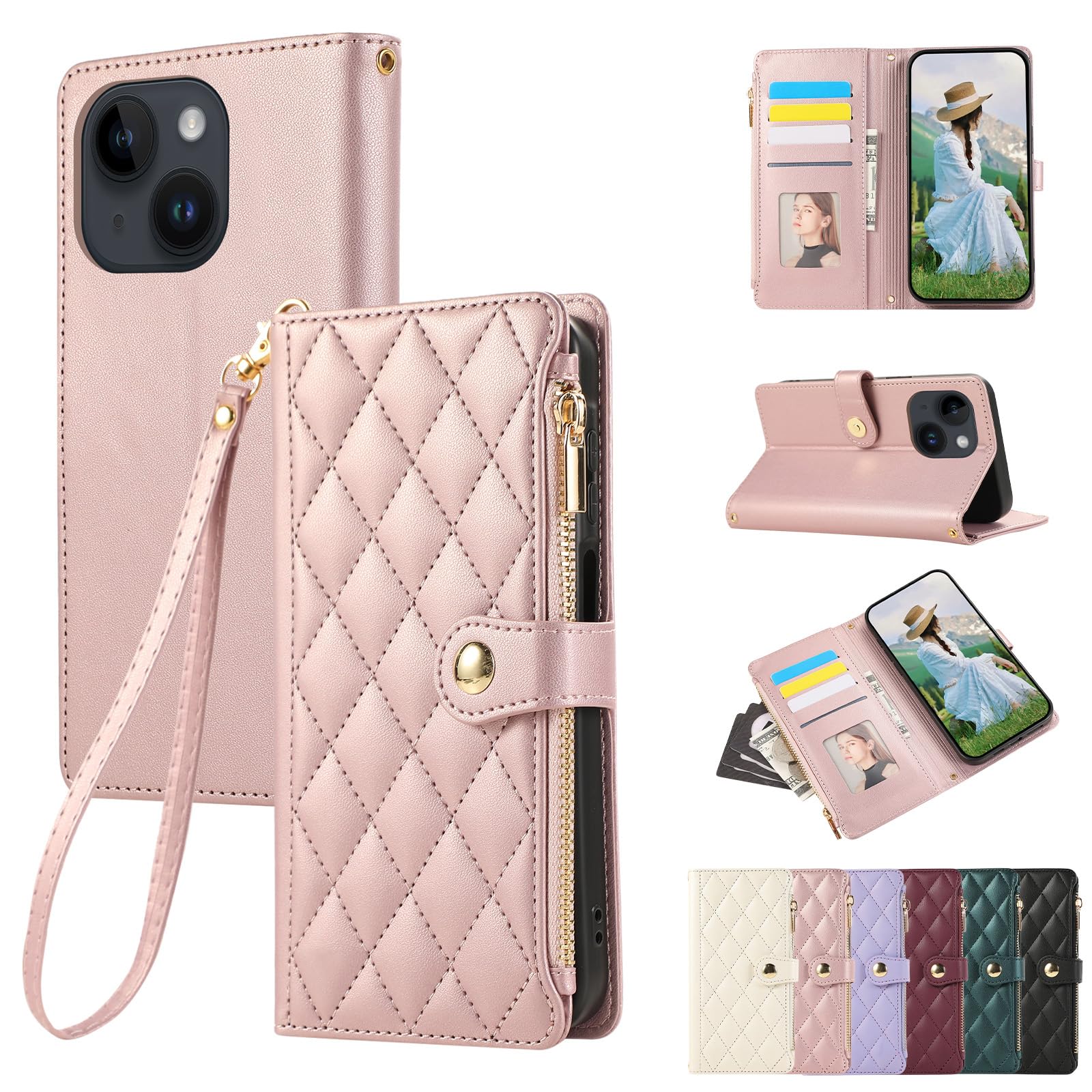 Amazon.co.jp: Rosbtib iPhone 15 Plus ケース 手帳型 財布型 カバー 
