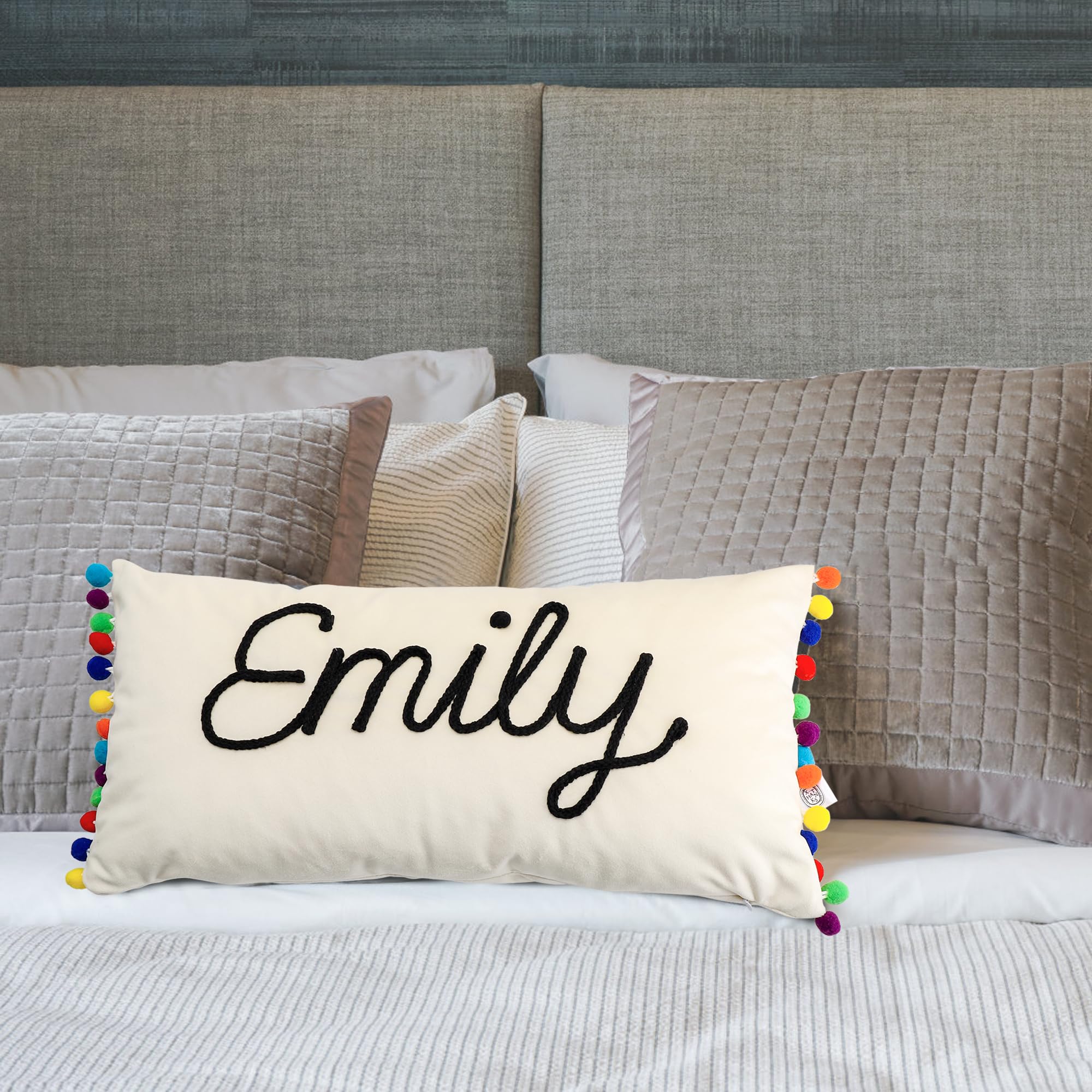 Amazon.co.jp: 名前入りカスタム枕 名前入り刺繍スローピロー