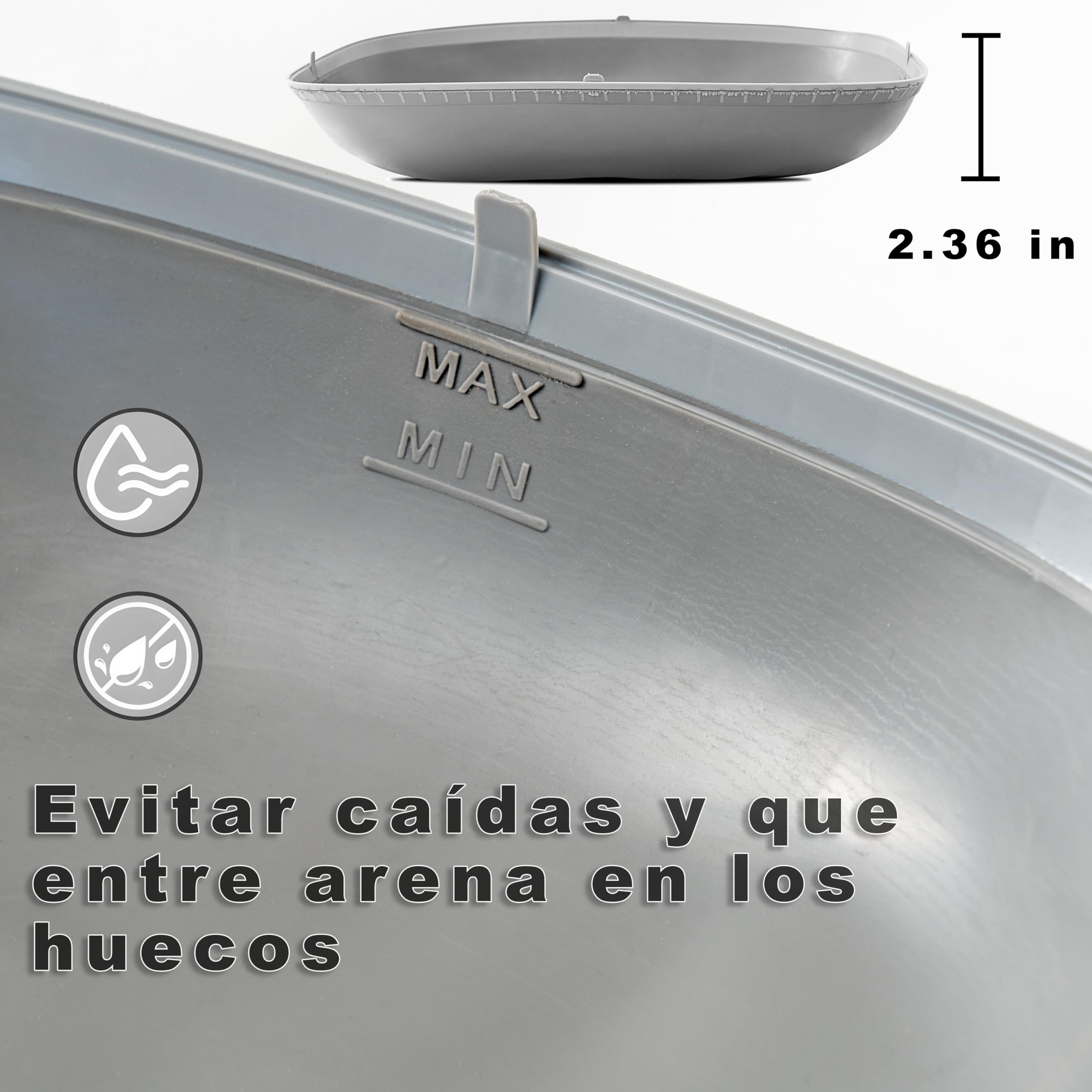 Bandeja de Silicona Impermeable para Arenero Automático, Base Antifugas para Caja de Arena para Gatos, Fácil de Limpiar, Protector de Suelo