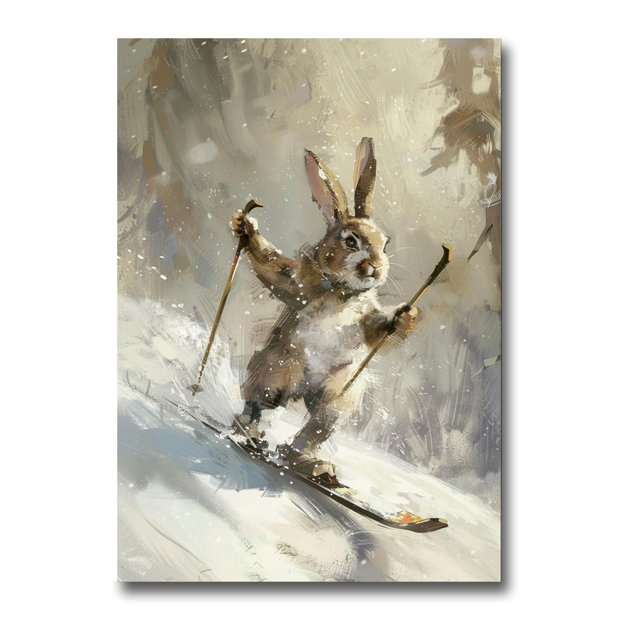 Amazon.com: Ski Bunny Print, Rabbit Print, Bunny On Poster, Rabbit