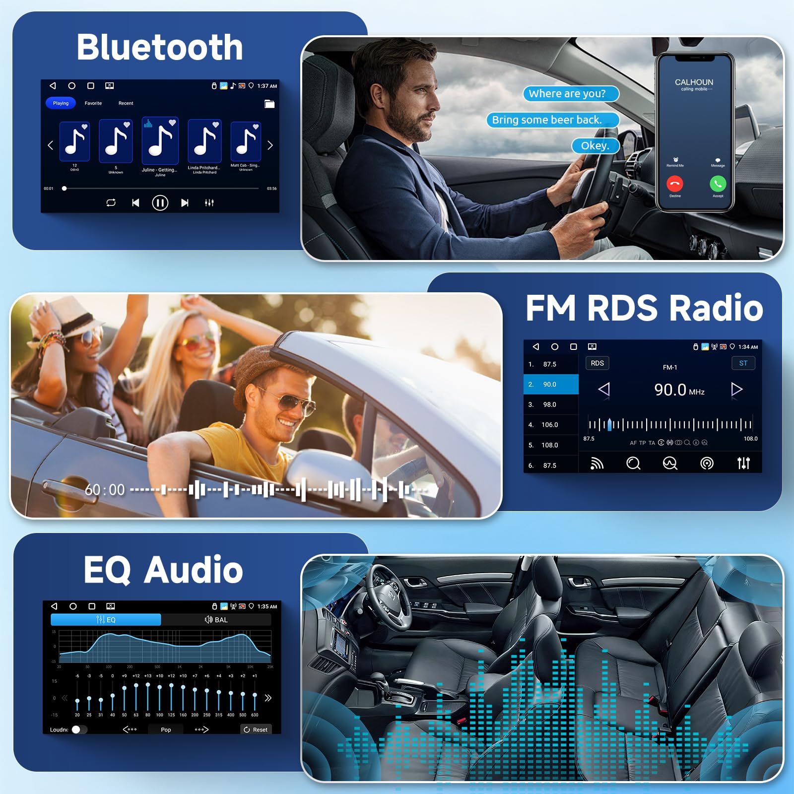 4G+64G Car Radio Stereo for Ford Transit Fiesta Focus Fusion Galaxy Mondeo Kuga with DSP Wireless Carplay Android Auto - Image 4
