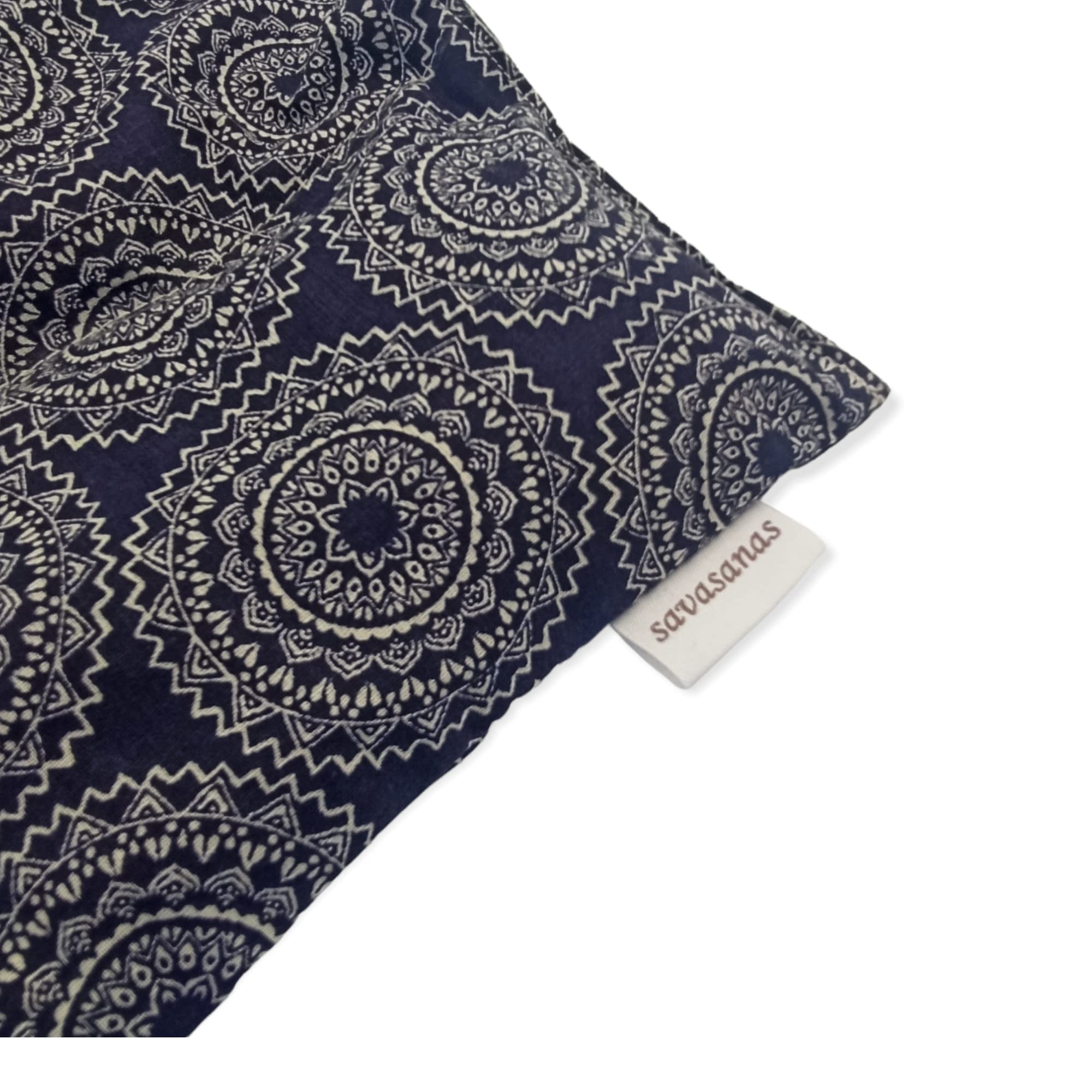 Coussin chauffant "MANDALAS - BLUE" (XL), coussin noyaux cerises, bouillotte noyau de cerise, coussin chauffant micro onde, poche froid et chaleur, 50x20cm, 800gr