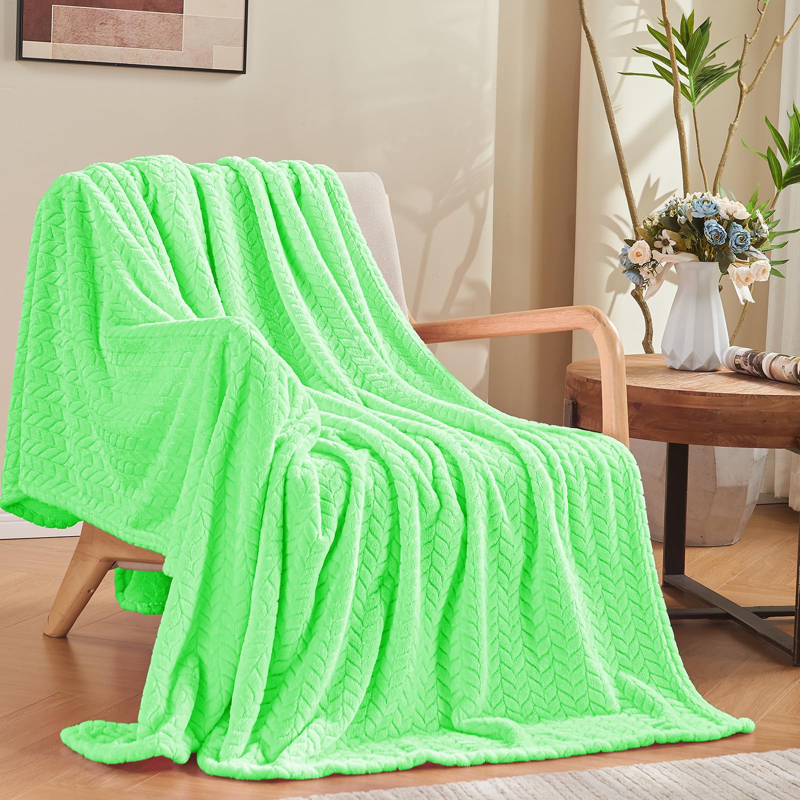 Amazon.com: inhand Mint Green Fleece Throw Blanket for Couch