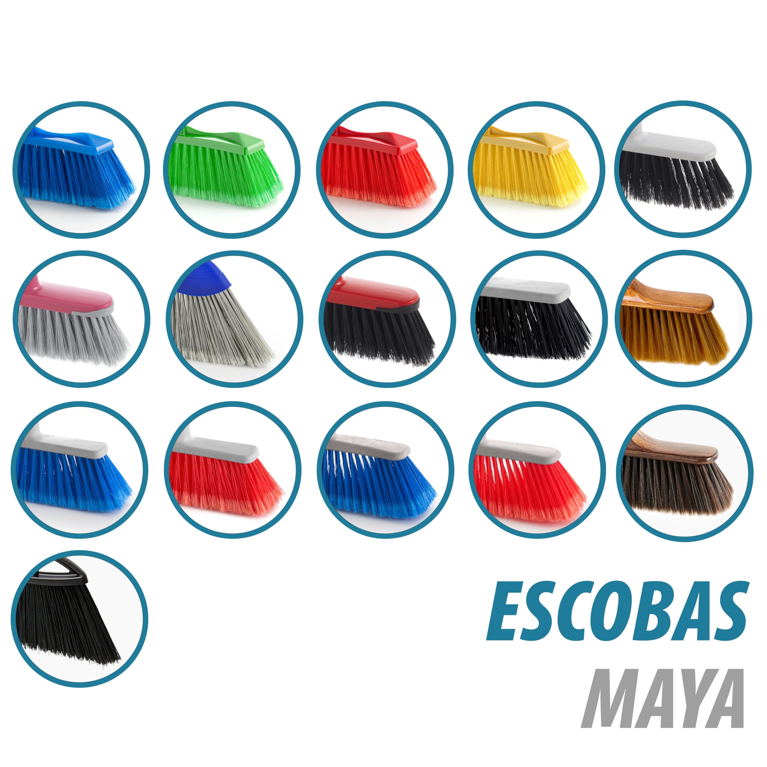 MAYA Scopa NATURE Legno Verniciato Fibre Extra Morbide per Pavimenti Delicati