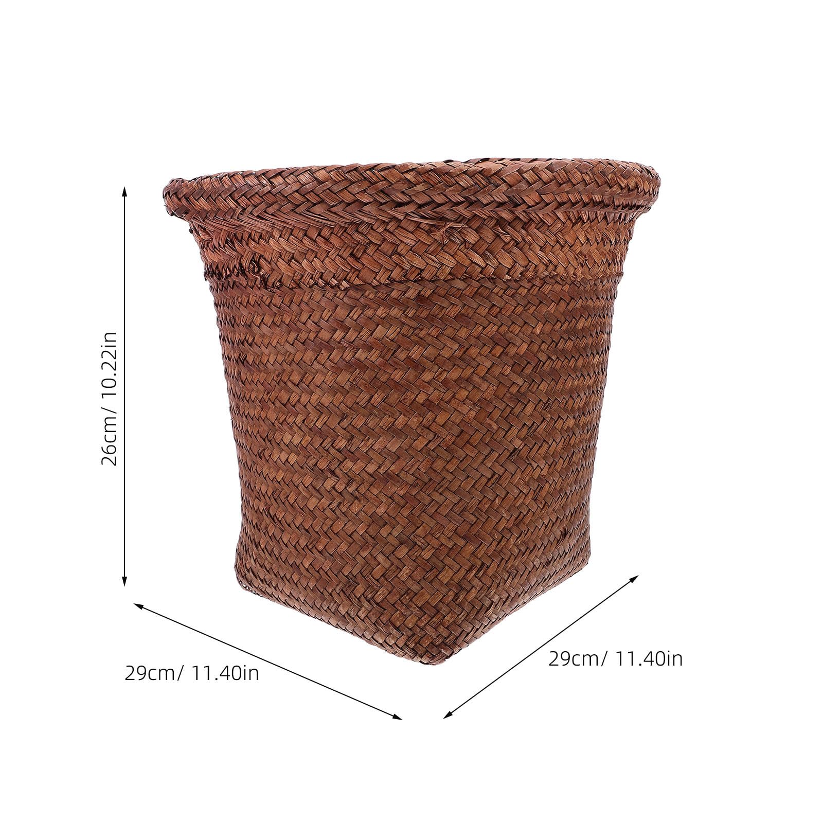 Hemobllo Cestino in Paglia Naturale con Bordi Lisci e Rotondi, Cesta Intrecciata Retrò come Regalo per Inaugurazione Casa