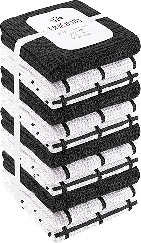 Paquete de 12 paños de cocina surtidos de gofres 100% algodón, toallas de cocina de granja para colgar, suaves, absorbentes, de secado rápido,