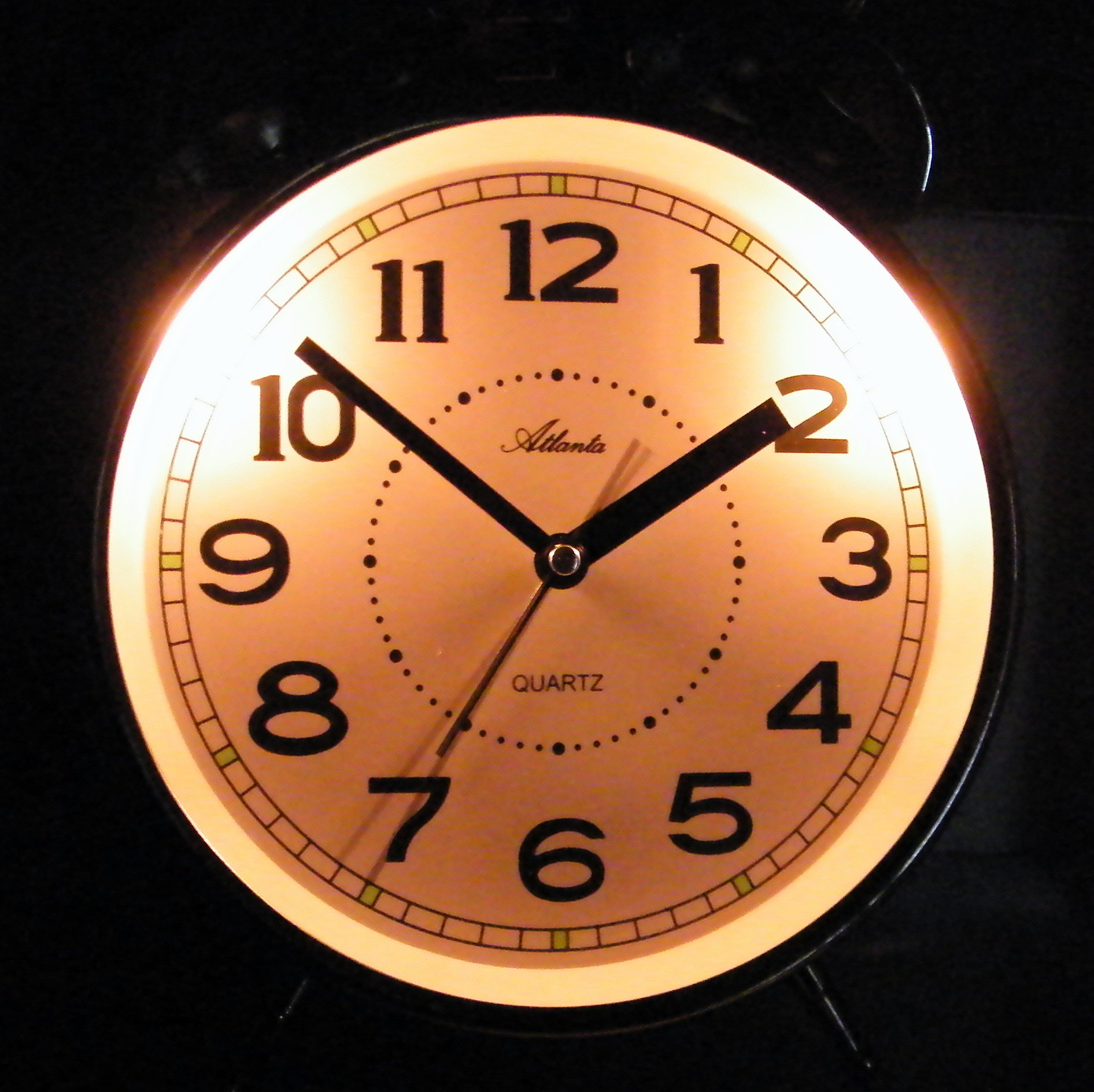 Atlanta Retro Glockenwecker 24cm sehr Laut Klingeln ohne Ticken Silber - 1648/19