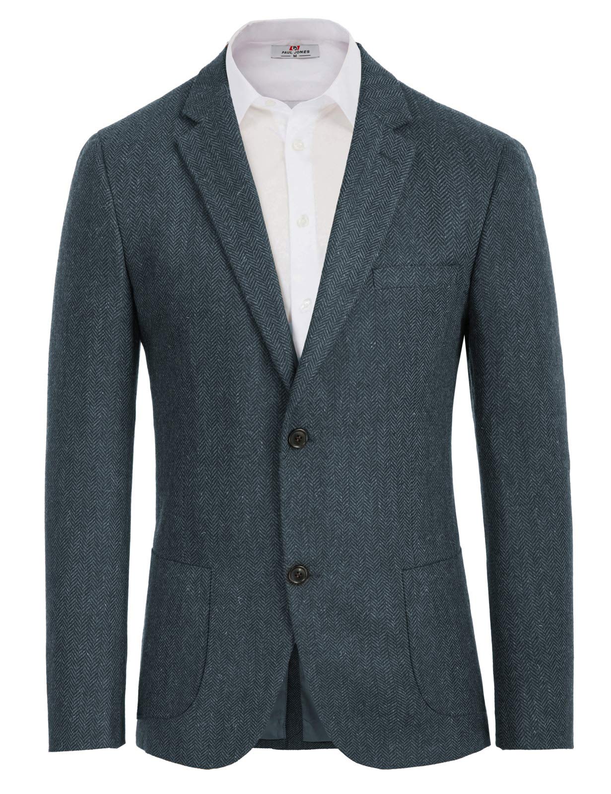 PJ PAUL JONES Sakko Chaqueta de traje, tweed de lana, 2 botones, estilo vintage británico