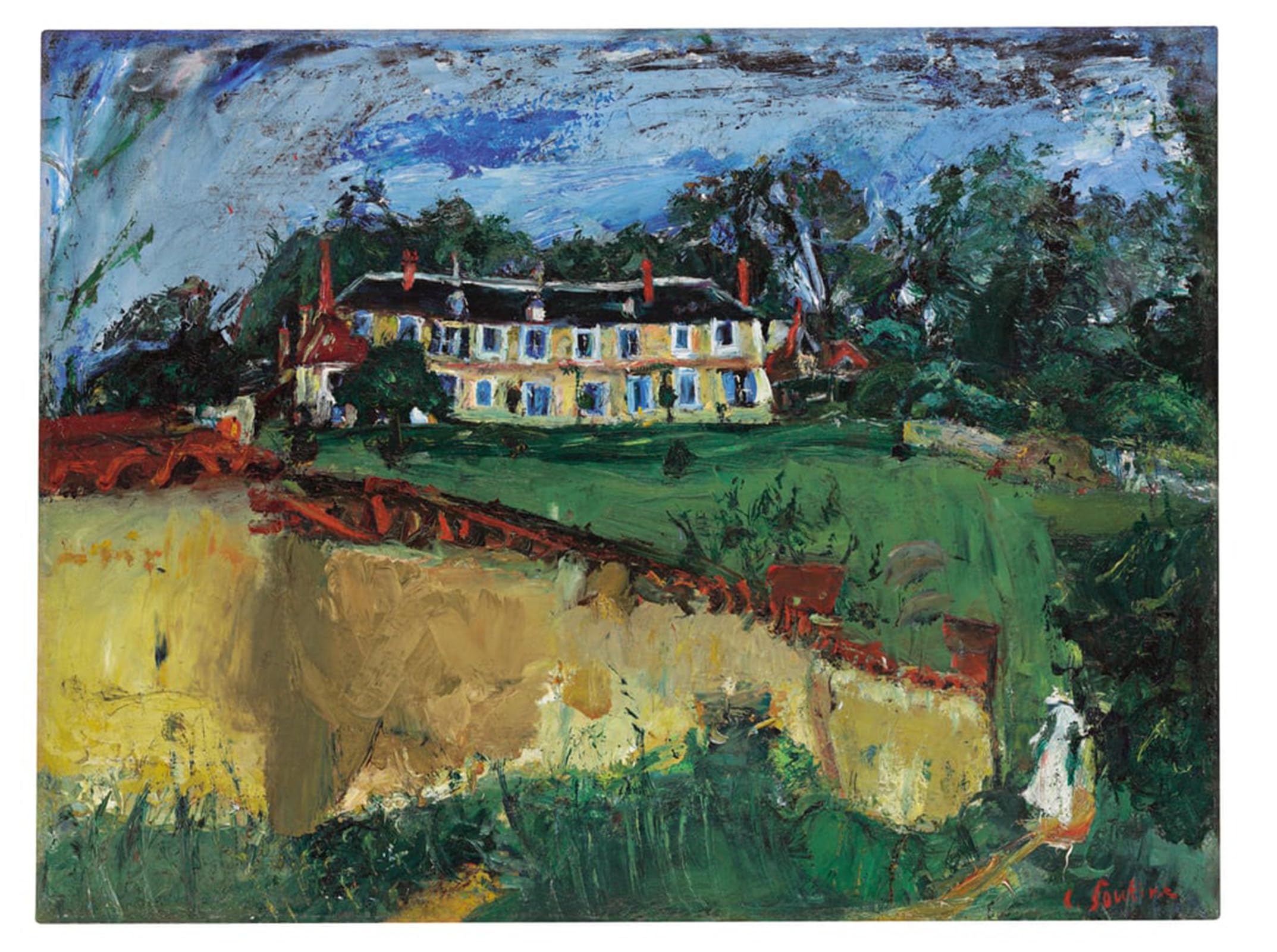 Posteriik No Frame Vintage Classic Picture Landscape Artwork Old House Near Chartres By Chaim Soutine Portrait Canvas Painting For Office Home Decor 60X90cm